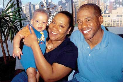 Army 1st Sgt. Charles King, right, and his fiancé, Dana Canedy, center, were able to be together in New York City during King's mid-deployment leave in 2006. It was the only time King met his son. King was killed in Iraq on Oct. 14, 2006. 